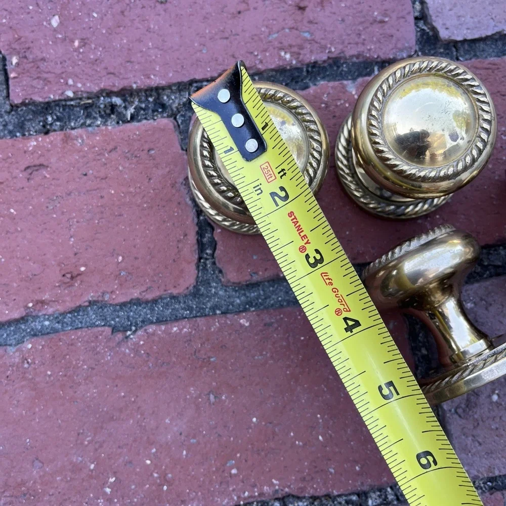 Gold Brass Twist Rope Door Knob Estate 2 Pair Brass NOS - KNOBS Some Hardware